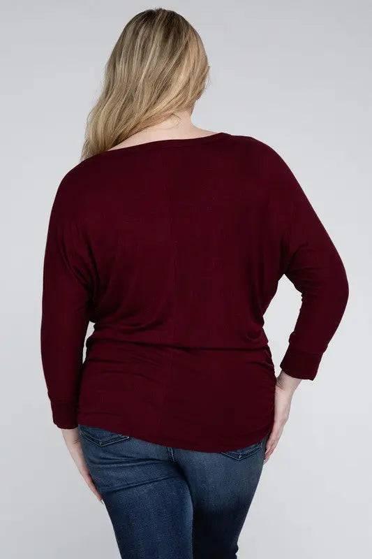 Zenana Plus Size 3/4 Sleeve Top Shirts & Tops