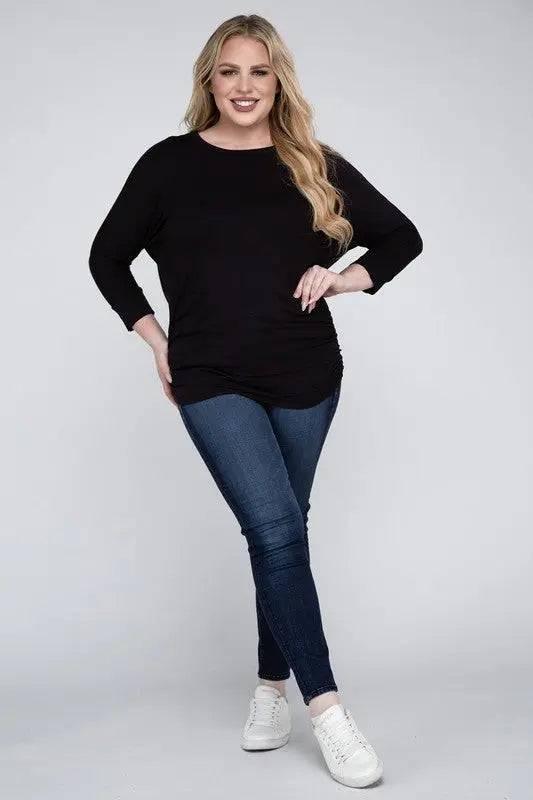 Zenana Plus Size 3/4 Sleeve Top Shirts & Tops