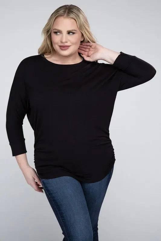 Zenana Plus Size 3/4 Sleeve Top Shirts & Tops