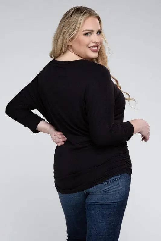 Zenana Plus Size 3/4 Sleeve Top Shirts & Tops