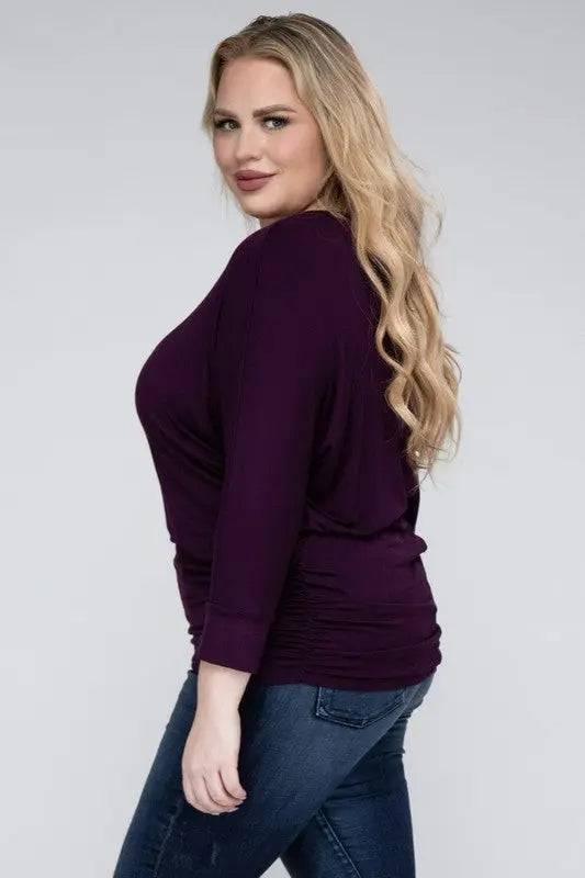 Zenana Plus Size 3/4 Sleeve Top Shirts & Tops