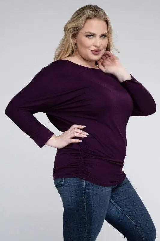 Zenana Plus Size 3/4 Sleeve Top Shirts & Tops