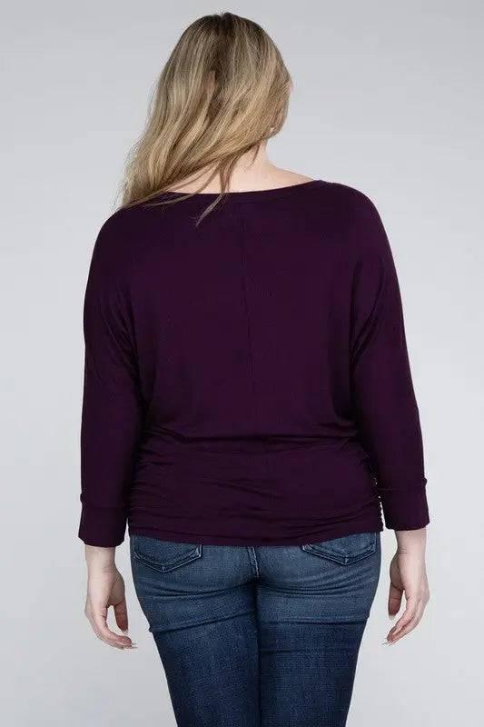 Zenana Plus Size 3/4 Sleeve Top Shirts & Tops