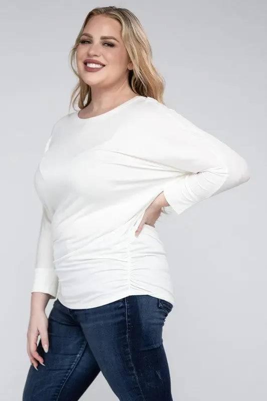 Zenana Plus Size 3/4 Sleeve Top Shirts & Tops