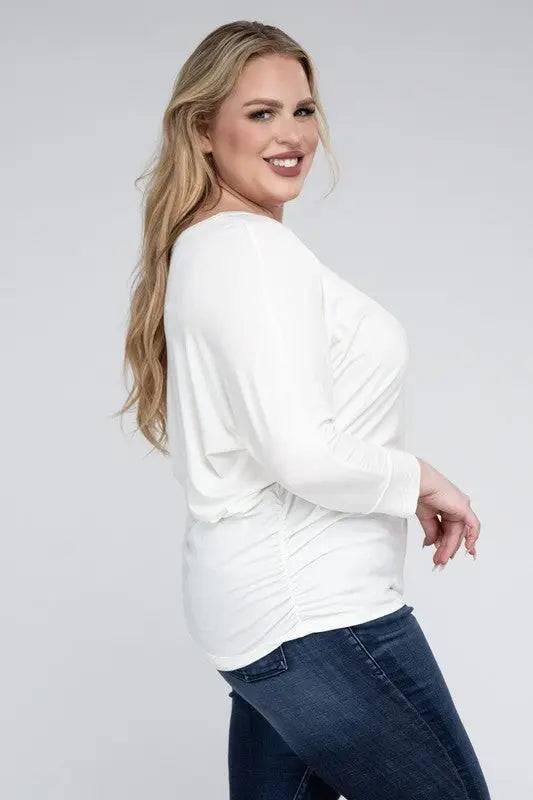 Zenana Plus Size 3/4 Sleeve Top Shirts & Tops