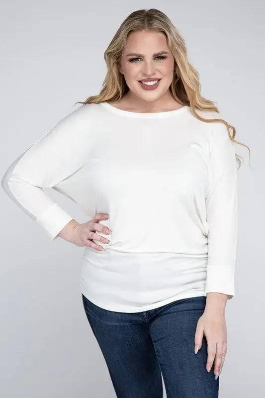 Zenana Plus Size 3/4 Sleeve Top Shirts & Tops