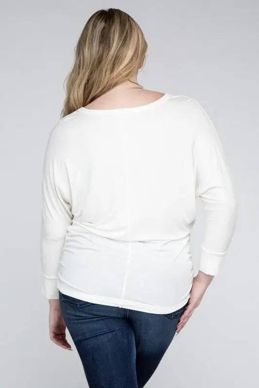 Zenana Plus Size 3/4 Sleeve Top Shirts & Tops