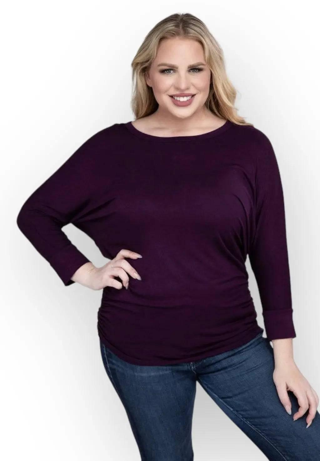 Zenana Plus Size 3/4 Sleeve Top Shirts & Tops