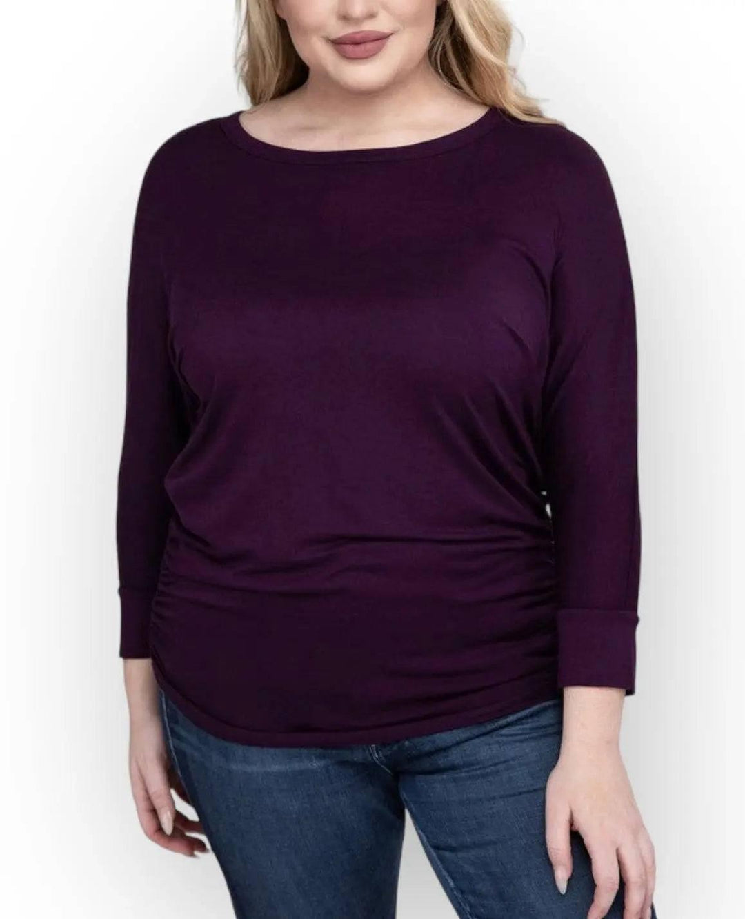 Zenana Plus Size 3/4 Sleeve Top Shirts & Tops