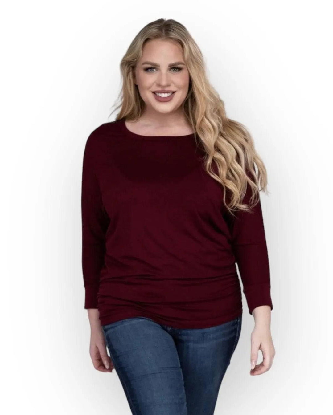 Zenana Plus Size 3/4 Sleeve Top Shirts & Tops