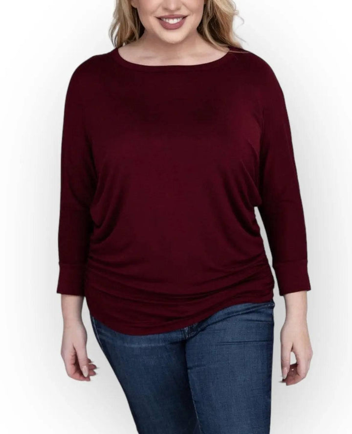 Zenana Plus Size 3/4 Sleeve Top Shirts & Tops