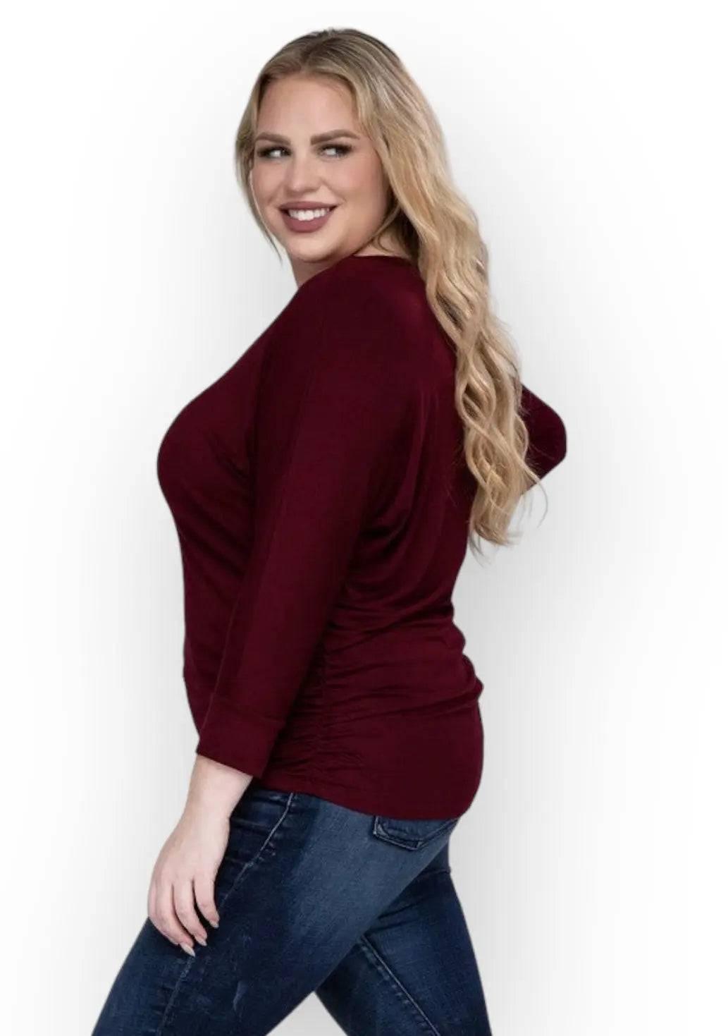 Zenana Plus Size 3/4 Sleeve Top Shirts & Tops