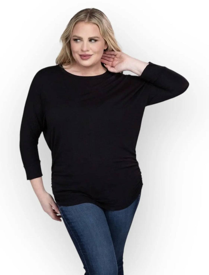 Zenana Plus Size 3/4 Sleeve Top Shirts & Tops