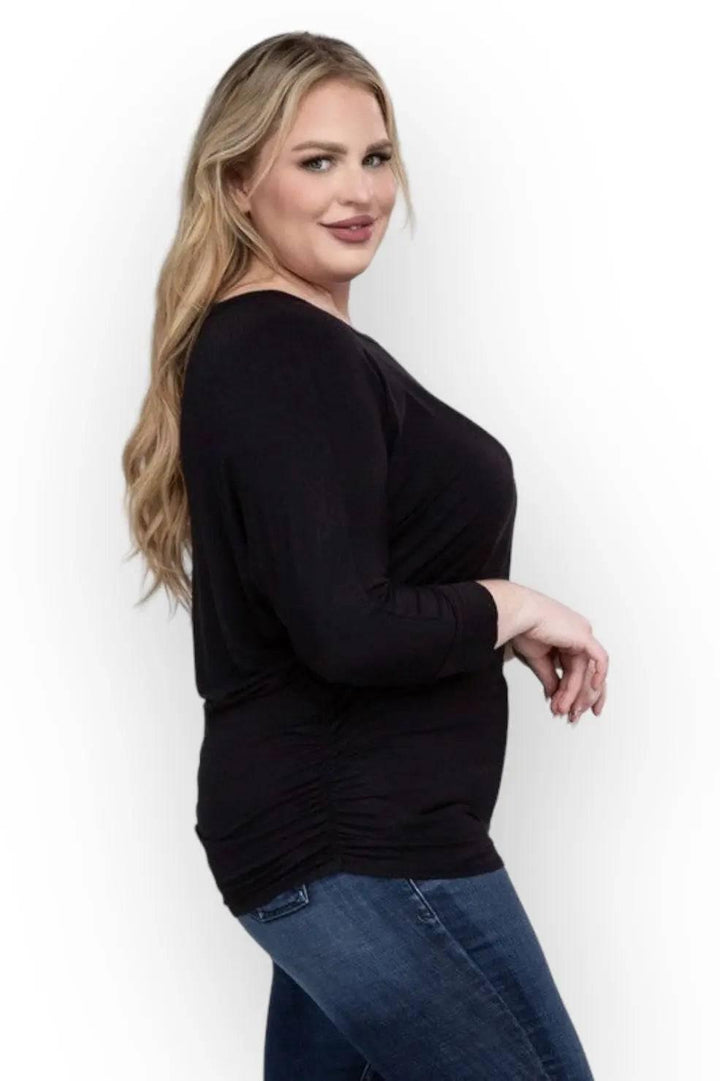 Zenana Plus Size 3/4 Sleeve Top Shirts & Tops