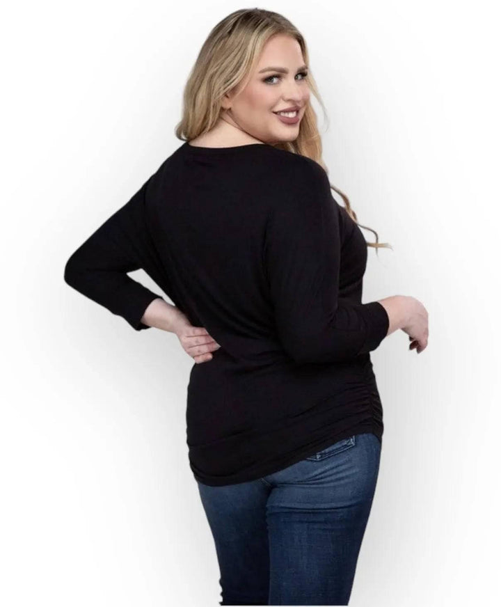 Zenana Plus Size 3/4 Sleeve Top Shirts & Tops