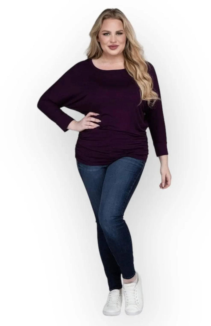 Zenana Plus Size 3/4 Sleeve Top Shirts & Tops