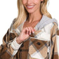 Zenana plaid hooded fleece shacket Shackets