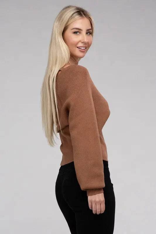 Zenana Cross wrap sweater Sweaters