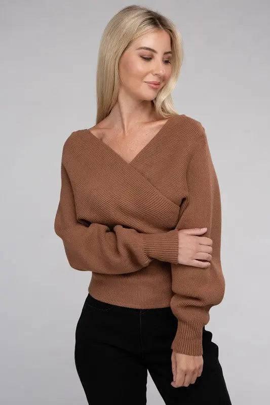 Zenana Cross wrap sweater Sweaters