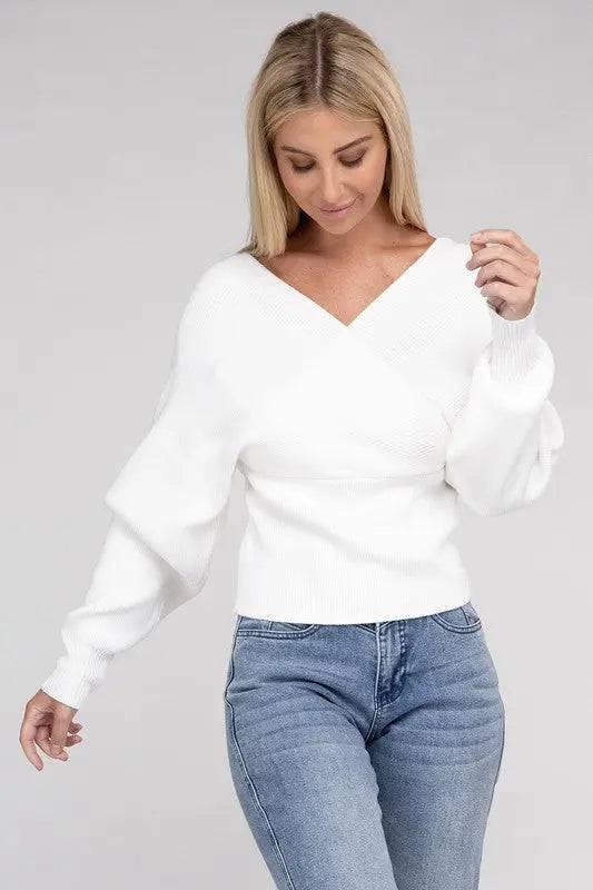 Zenana Cross wrap sweater Sweaters