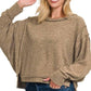 Zenana Exposed Seam Sweater MOCHA L XL Sweaters