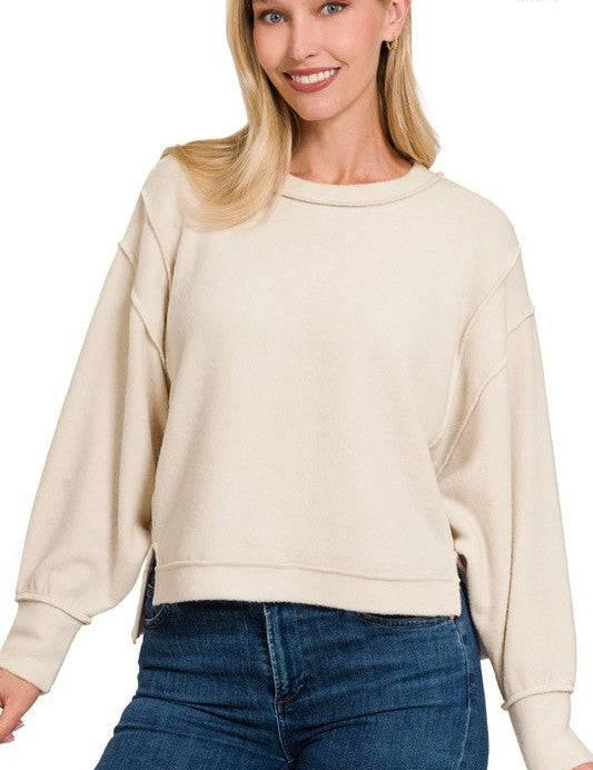 Zenana Exposed Seam Sweater Sweaters