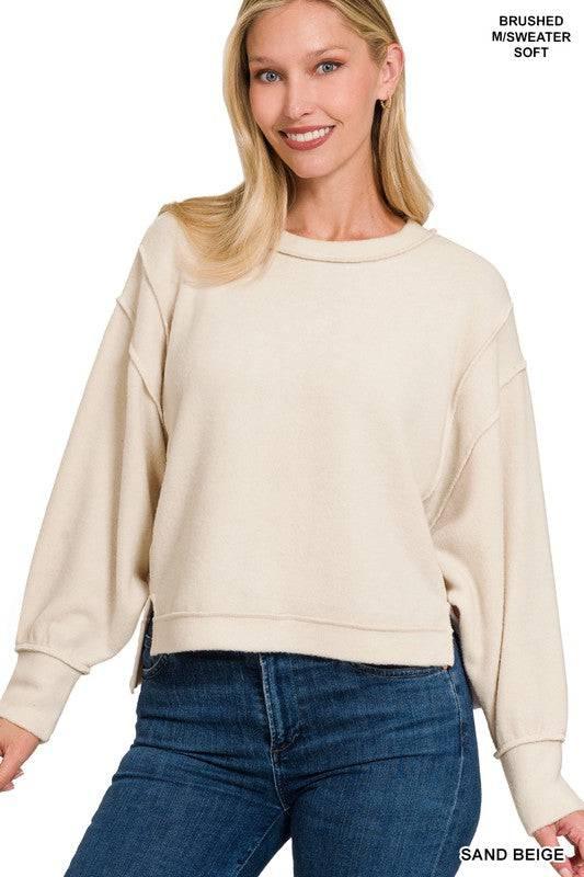 Zenana Exposed Seam Sweater Sweaters