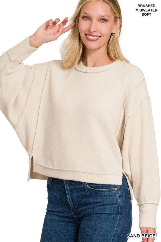 Zenana Exposed Seam Sweater Sweaters