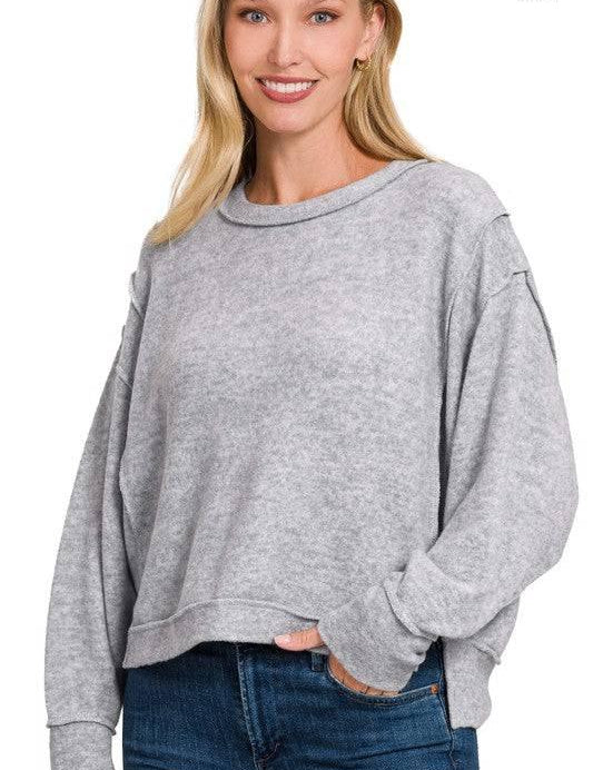 Zenana Exposed Seam Sweater Sweaters