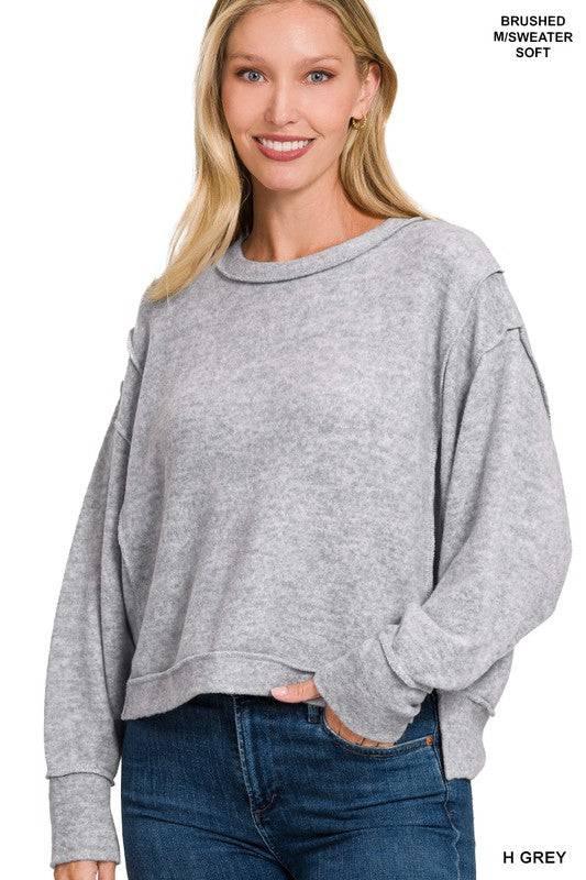 Zenana Exposed Seam Sweater Sweaters