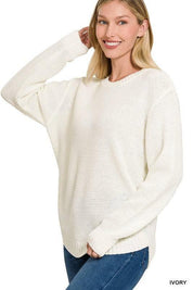 Zenana crew neck sweater IVORY Sweaters