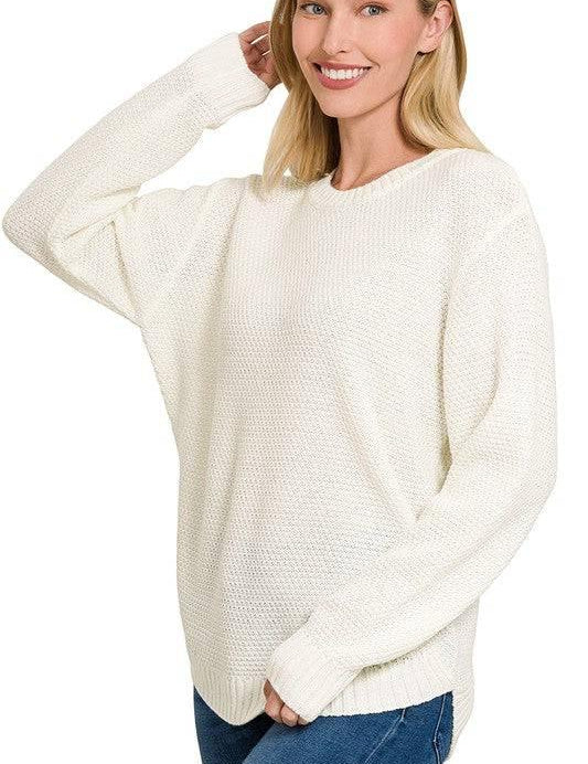 Zenana crew neck sweater IVORY Sweaters