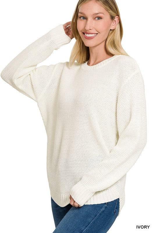 Zenana crew neck sweater IVORY Sweaters