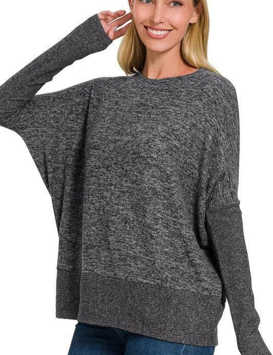 Zenana Hacci Dolman Sleeve Sweater Sweaters