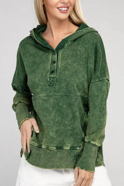 Zenana french terry kangaroo pocket hoodie Sweatshirts