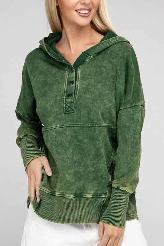 Zenana french terry kangaroo pocket hoodie Sweatshirts