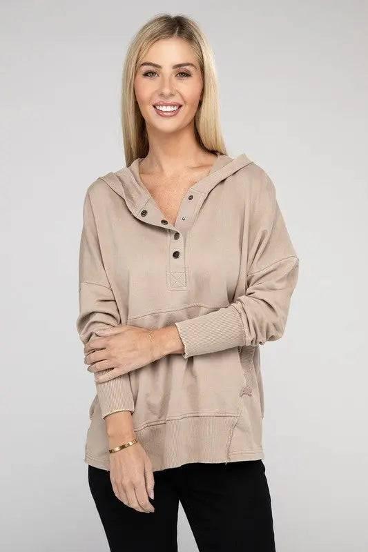 Zenana french terry kangaroo pocket hoodie Sweatshirts