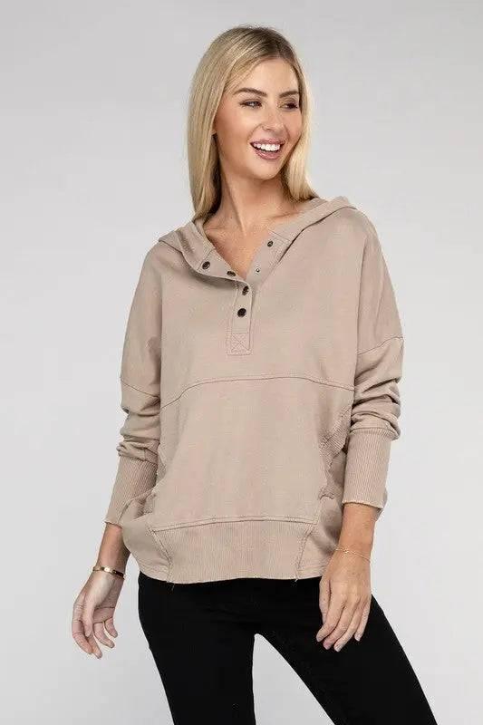 Zenana french terry kangaroo pocket hoodie Sweatshirts