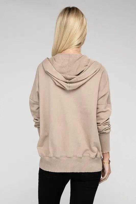 Zenana french terry kangaroo pocket hoodie Sweatshirts