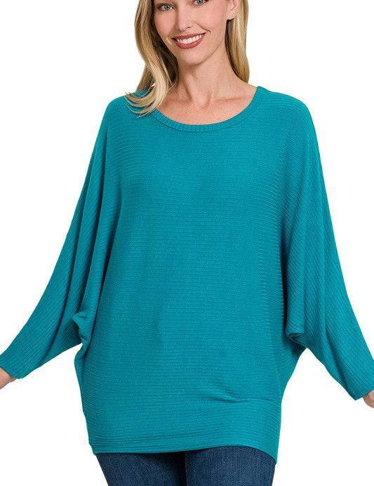 Zenana Dolman Sleeve Knit Top Shirts & Tops