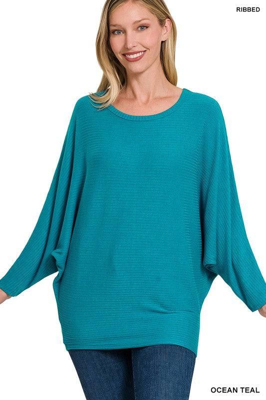 Zenana Dolman Sleeve Knit Top Shirts & Tops