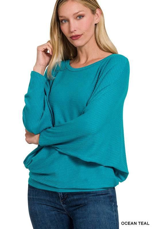 Zenana Dolman Sleeve Knit Top Shirts & Tops