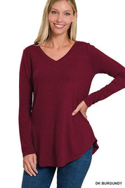 Zenana v-neck long sleeve tunic top Shirts & Tops