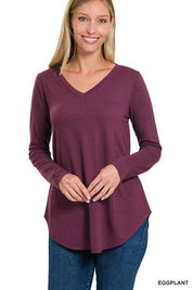 Zenana v-neck long sleeve tunic top Shirts & Tops