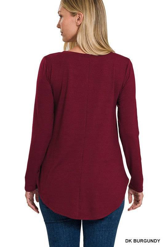 Zenana v-neck long sleeve tunic top Shirts & Tops