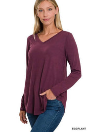 Zenana v-neck long sleeve tunic top Shirts & Tops