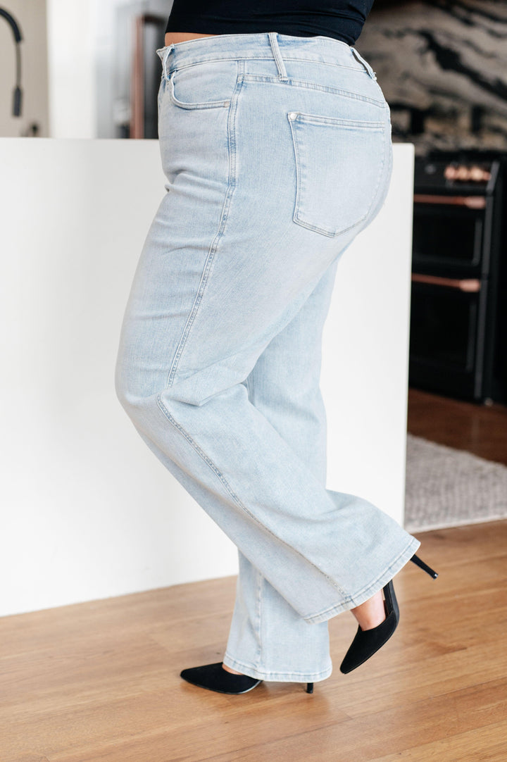 Plus High Rise Control Top Vintage Wash Straight Jeans Jeans