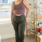 On the Move V Front Flare Leggings in Olive Bottoms