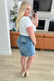 Judy Blue Plus Size High Rise Denim Skirt | Denim Skirts Daverri Fashions