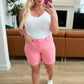 Judy Blue Pink High Rise Control Top Cuffed Shorts Denim Shorts
